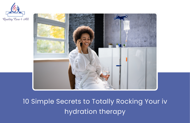 A woman receiving IV hydration therapy in a comfortable clinic setting, smiling as she relaxes during the session.