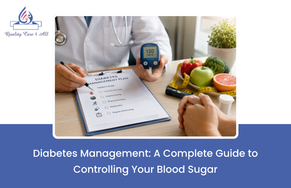 Doctor discussing personalized diabetes management and blood sugar control with patient