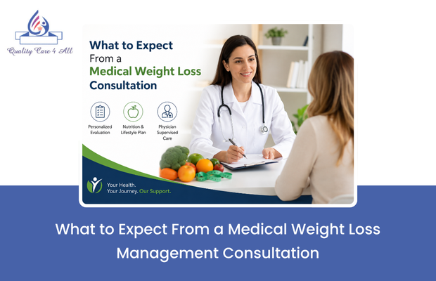 Doctor discussing personalized weight loss management consultation with patient in Texas