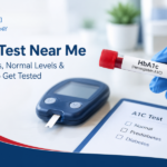 A1C Test Near Me showing diabetes blood sugar testing information