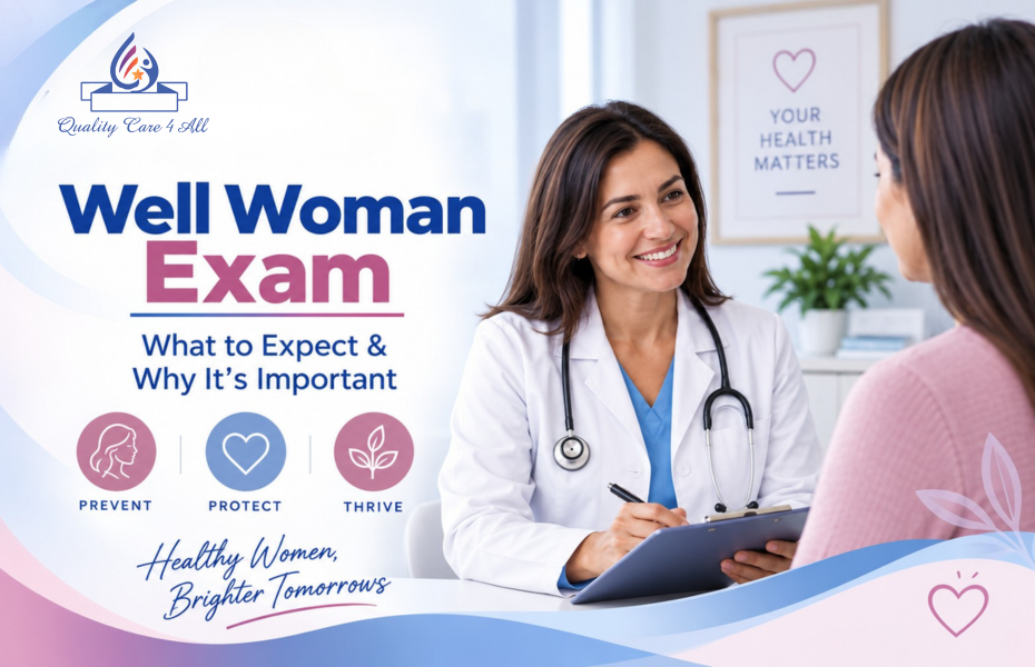 Woman discussing Well Woman Exam with healthcare professional