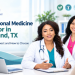 Functional Medicine Doctor in Garland discussing personalized healthcare with an adult patient
