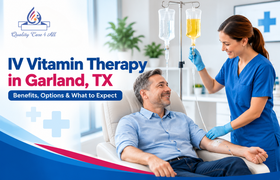 IV vitamin therapy in Garland with a patient receiving an infusion